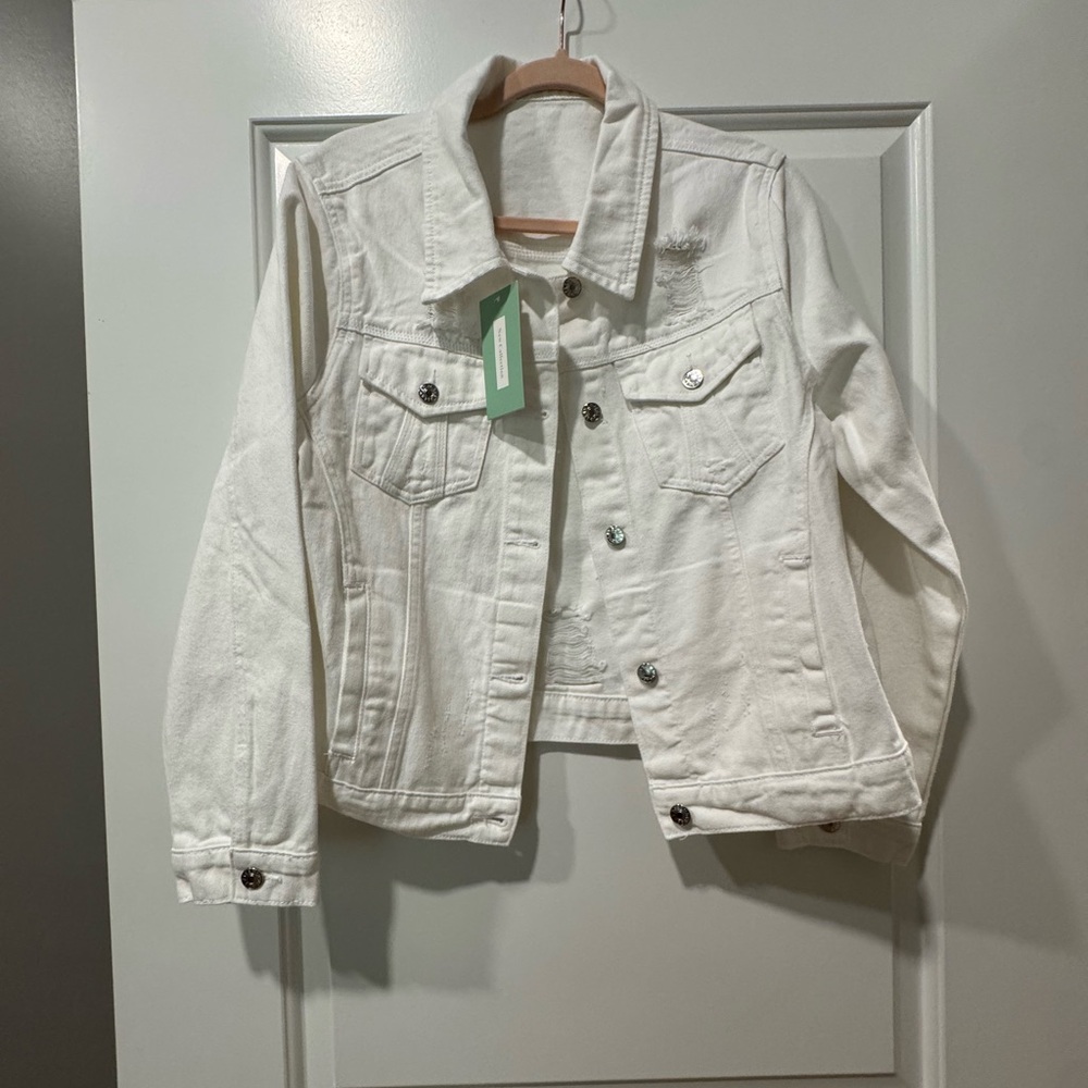 Women’s White Denim Jean Jacket - Brand Unspecified